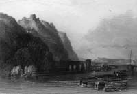 Zoom surChâteau Hamelin gravure de Williem Turner, reproduite et restaurée numériquement par © Norbert Pousseur