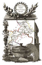 Zoom sur Carte succinte de la Haute Garonne vers 1830 - gravure reproduite et restaurée numériquement par © Norbert Pousseur