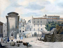 Pour zoom, La place Massillon de Hyères, le 20 avril 183 - gravure  reproduite et restaurée par © Norbert Pousseur