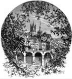 Pour zoom, Centre de Lausanne et le grand pont vers 1875, gravure signée Whymper - gravure reproduite et restaurée numériquement par  © Norbert Pousseur