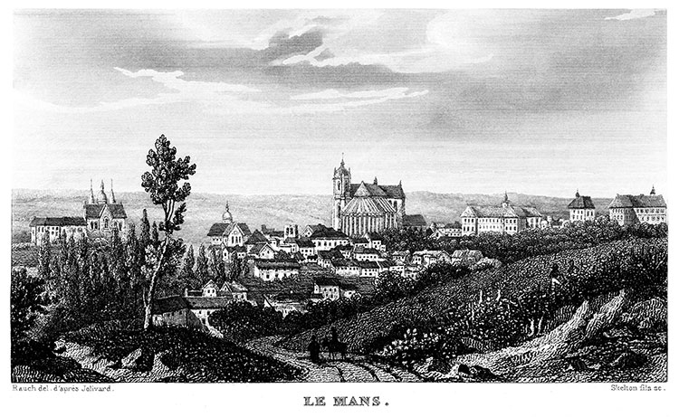 e Mans depuis ses collines vers 1830 - gravure reproduite et restaurée numériquement par © Norbert Pousseur Le Mans depuis ses collines vers 1830 - gravure reproduite et restaurée numériquement par © Norbert Pousseur