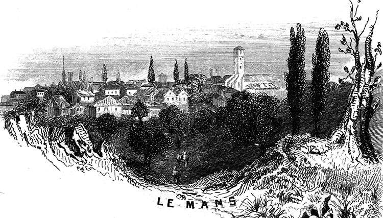 a ville du Mans, vers 1845, gravure reproduite et restaurée numériquement par © Norbert Pousseur La ville du Mans, vers 1845, gravure reproduite et restaurée numériquement par © Norbert Pousseur