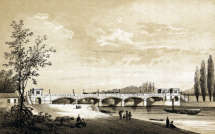 Pour Zoom : Liège : pont du Val-Benoit vers 1840 - gravure reproduite et restaurée numériquement par © Norbert Pousseur