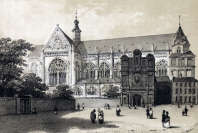 Pour Zoom : Liège : église St Jacques vers 1840 - gravure reproduite et restaurée numériquement par © Norbert Pousseur