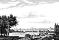 Zoom sur Vue générale de Lille vers 1830 - gravure reproduite et restaurée numériquement par © Norbert Pousseur