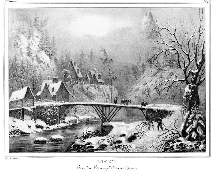 Livet vers 1830 - gravure reproduite puis restaurée numériquement par  © Norbert Pousseur
