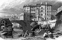 Gravure de pont à Lyon vers  1840 - © Norbert Pousseur