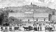 La place Bellecour, gravure issue de l'ouvrage "Jacquard" de Gaston Bonnefond - reproduction Norbert Pousseur