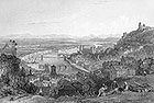 Intérieur de la cathédrale de Lyon - Gravure de 1841 reproduite puis restaurée par © Norbert Pousseur