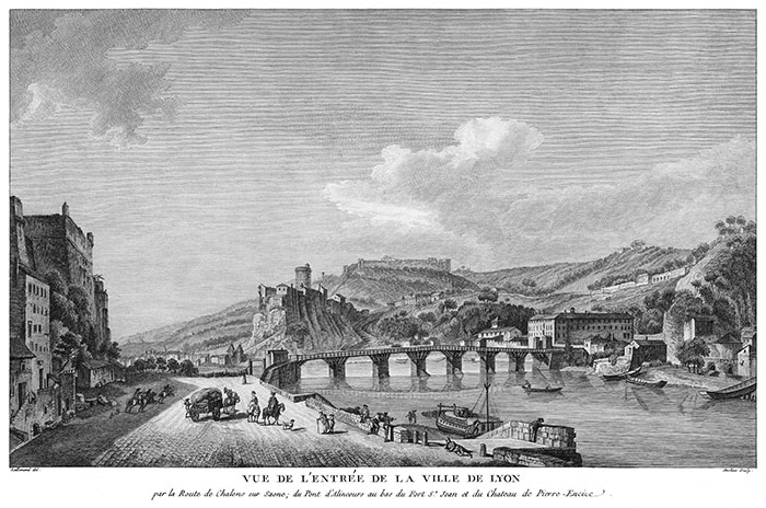 Entrée de Lyon vers 1780. Numérisation © BNF, corrections numériques - © Norbert Pousseur Entrée de Lyon vers 1780. Numérisation © BNF, corrections numériques - © Norbert Pousseur