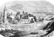 île St. Barbe à Lyon, vers 1850 - gravure reproduite et restaurée numériquement par © Norbert Pousseur