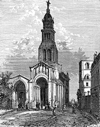 Notre Dame de Fourvière à Lyon, 1870  - reproduction © Norbert Pousseur