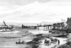 Lyon, de la Saône, vers 1830 - gravure reproduite et restaurée numériquement par © Norbert Pousseur