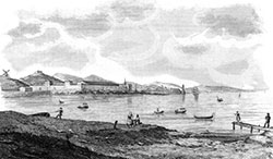 Imagette :  Lazaret  de Marseille vers 1830 - gravure  reproduite et restaurée par © Norbert Pousseur