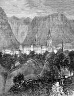 Zoom sur Mende vers 1870 - gravure reproduite et restaurée 