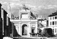 Pour zoom, Porte St Georges à Nancy vers 1835 - gravure de Rauch,  reproduite et restaurée par © Norbert Pousseur