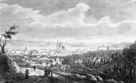 Pour zoom, Vue générale de Nancy vers 1835, - gravure  reproduite et restaurée par © Norbert Pousseur