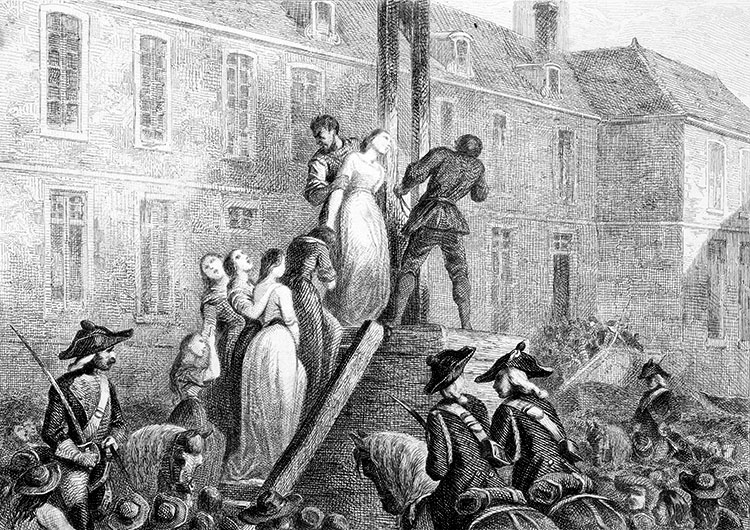 Pour Zoom, Une excécution à Nantes en 1793 - gravure reproduite puis restaurée numériquement par  © Norbert Pousseur