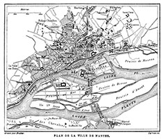 Vignette du Plan de Nantes vers 1870 - gravure reproduite puis restaurée numériquement par  © Norbert Pousseur