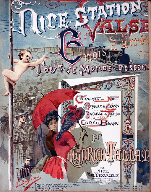 Affiche pour une valse à Nice - gravure reproduite et restaurée numériquement par © Norbert Pousseur