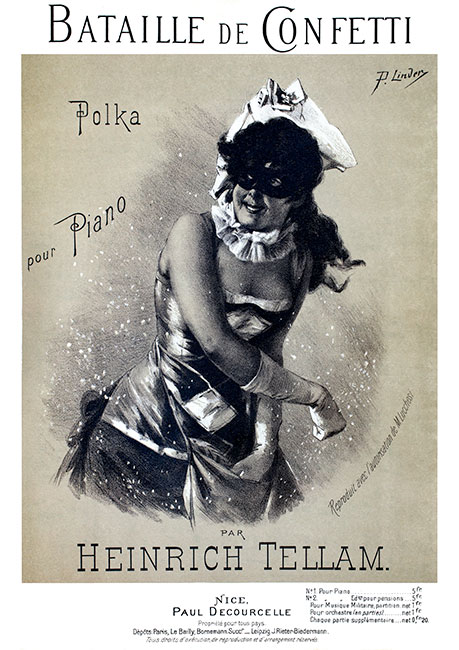 Couverture de musique  pour Une bataille de confetti - gravure reproduite et restaurée numériquement par © Norbert Pousseur