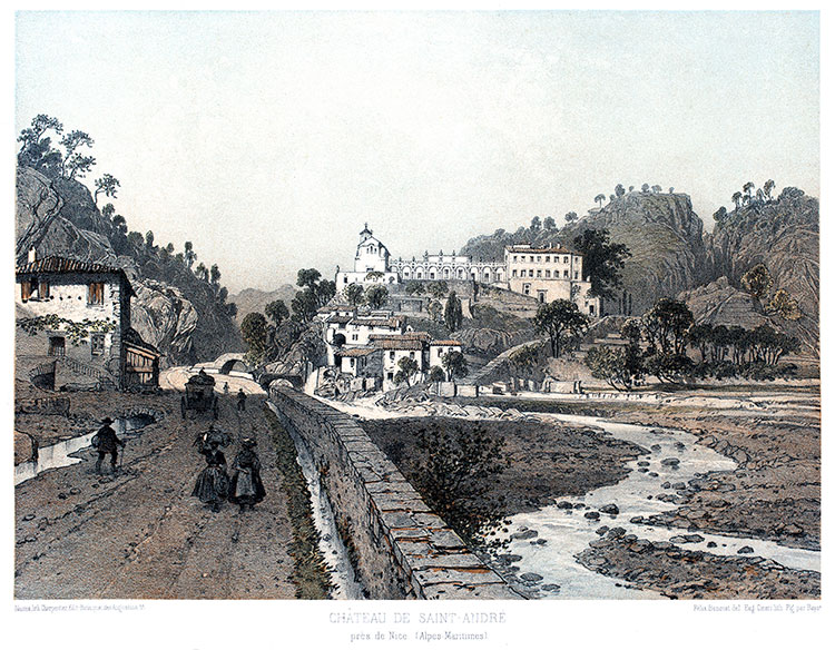 Nice : Le château de St André - gravure reproduite et restaurée numériquement par © Norbert Pousseur