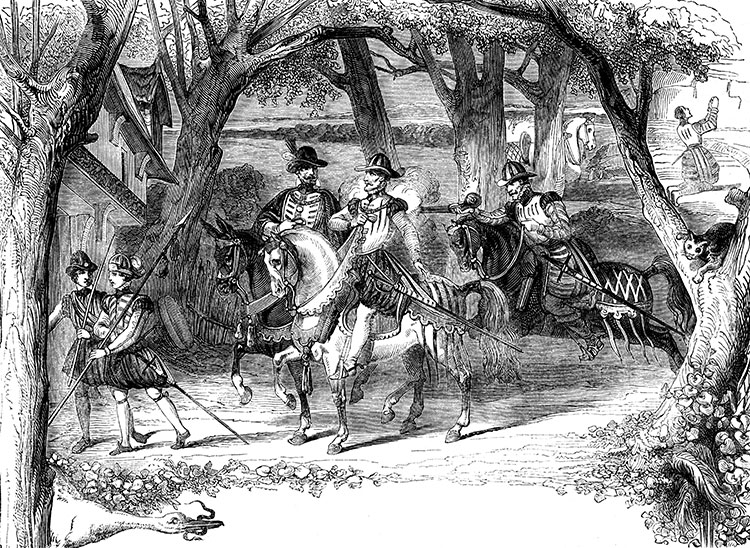 Assassinat du duc François de Guise - gravure reproduite et restaurée numériquement par © Norbert Pousseur