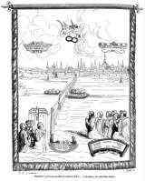 Zoom sur Bannière processionnelle de Jeanne d'Arc avec vue sur Orléans - gravure reproduite et restaurée numériquement par © Norbert Pousseur