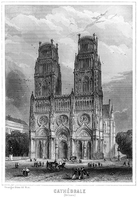 Cathédrale d'Orléans vers 1855 - gravure reproduite et restaurée numériquement par © Norbert Pousseur Cathédrale d'Orléans vers 1855 - gravure reproduite et restaurée numériquement par © Norbert Pousseur