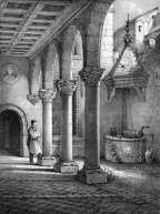 Zoom sur Maison d'Agès Sorel à Orléans, vers 1830 - gravure reproduite et restaurée numériquement par © Norbert Pousseur