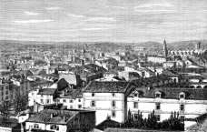 Zoom sur Le centre de Perpignan vers 1870 - gravure reproduite et restaurée numériquement par © Norbert Pousseur- gravure reproduite et restaurée numériquement par © Norbert Pousseur