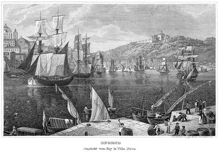 Porto em 1835 - reprodução da gravura e correcções digitais por © Norbert Pousseur
