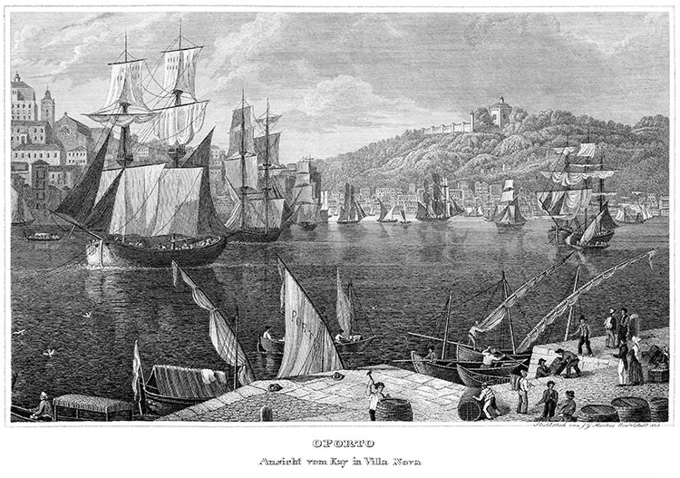 Porto en 1835 - reproduction de la  gravure et corrections numériques par © Norbert Pousseur