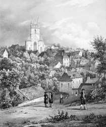 Zoom pour La partie St Michel de Quimperlé - gravure reproduite et restaurée numériquement par © Norbert Pousseur