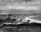 Zoom sur Les Sables d'Olonne et sa plage vers 1875- gravure reproduite et restaurée numériquement par © Norbert Pousseur