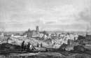 Zoom sur Vue générale de St Brieuc vers 1840 - gravure reproduite et restaurée numériquement par © Norbert Pousseur