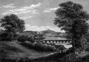 Zoom sur St Cloud, vue prise des hauteurs de Sèvres, vers 1845 - gravure reproduite et restaurée numériquement par © Norbert Pousseur