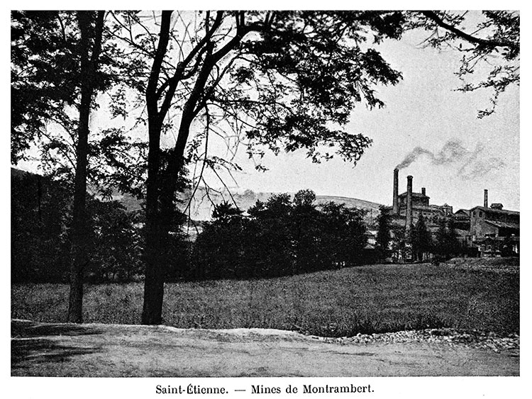 Les mines de Montrambert à Saint-Etienne vers 1900 - photo non signée, reproduite et restaurée numériquement par © Norbert Pousseur