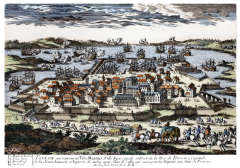 Pour zoom, Toulon dans ses fortifications, vers 1700 - estampe reproduite et restaurée par © Norbert Pousseur