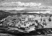 Pour zoom, Le port de Toulon vers 1880  - gravure de Baugean reproduite et restaurée par © Norbert Pousseur