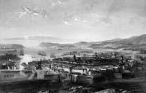 Pour zoom, Toulon, la ville et le port, vers1860  - gravure de Baugean reproduite et restaurée par © Norbert Pousseur