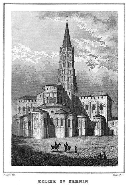 église St Sernin de Toulouse par Charles Rauch - reproduction © Norbert Pousseur