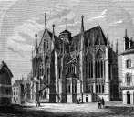 Zoom sur Eglise St Urbain à Troyes, vers 1880 - gravure reproduite et restaurée numériquement par © Norbert Pousseur