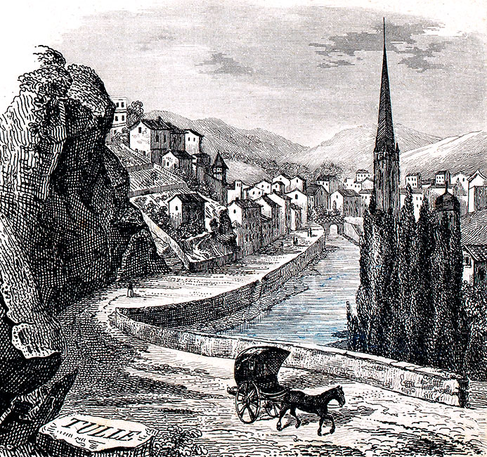 Tulle vers 1850 - gravure restaurée numériquement par © Norbert Pousseur