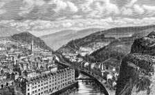 Zoom sur Tulle vers 1880,  - gravure reproduite et restaurée numériquement par © Norbert Pousseur
