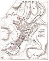 Zoom sur Plan de Tulle vers 1880 - gravure reproduite et restaurée numériquement par © Norbert Pousseur