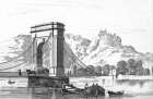 Zoom sur Le pont de Valence, sur le Rhône vers 1830 - gravure reproduite et retouchée numériquement par © Norbert Pousseur