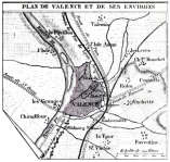 Zoom du Plan de Valence vers 1880 - gravure reproduite et retouchée numériquement par © Norbert Pousseur