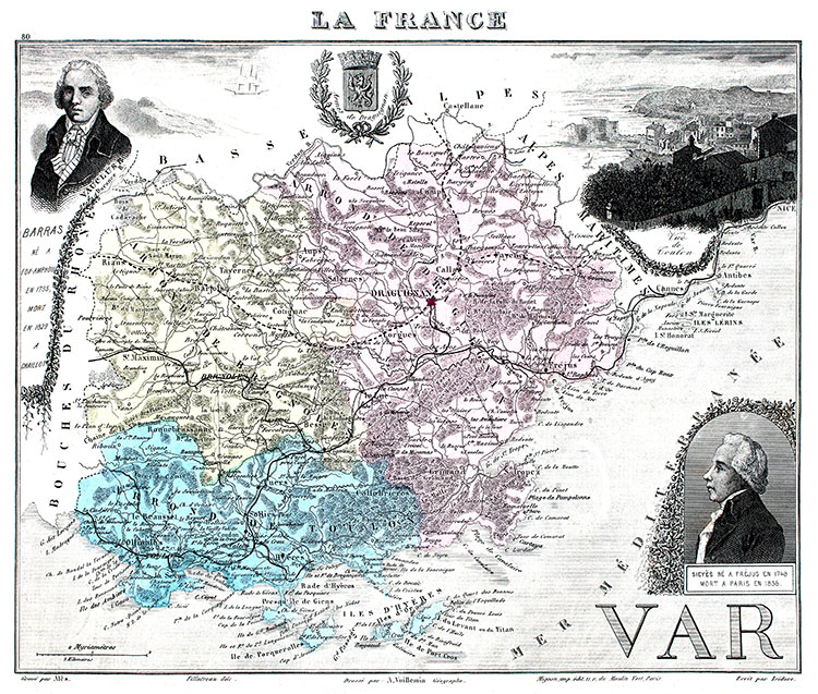 Carte du Var de Vuillemin - 1883