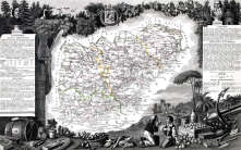 Zoom sur Carte par Levasseur du Var en 1847 - gravure reproduite et restaurée numériquement par © Norbert Pousseur